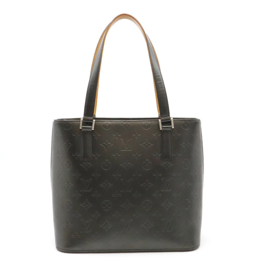LOUIS VUITTON Monogram Matte Stockton Tote Bag Shoulder Leather Noir Black